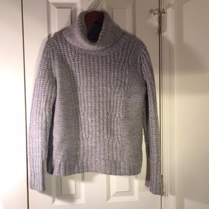 Gray knit turtleneck sweater